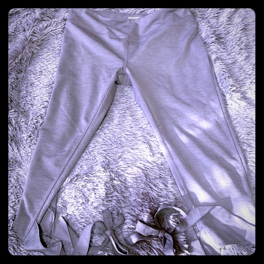 Gray Capri Tie Leggings